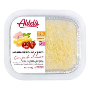 Lasaña de pollo y pavo